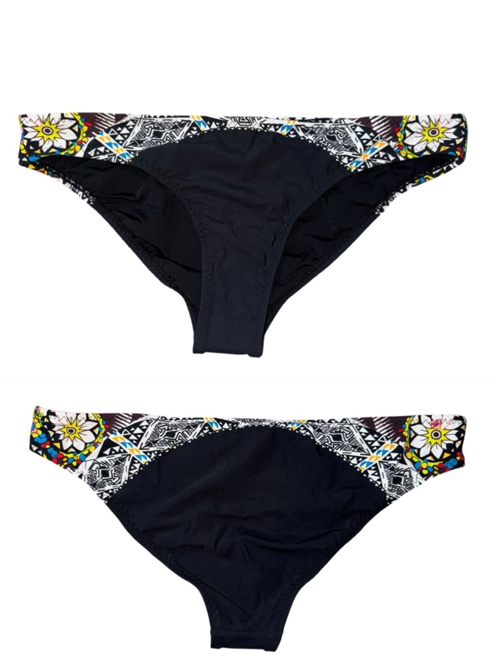 NWOT RED CARTER Anthropologie Black Print Bikini Bottoms (ONLY) Size Large US 10